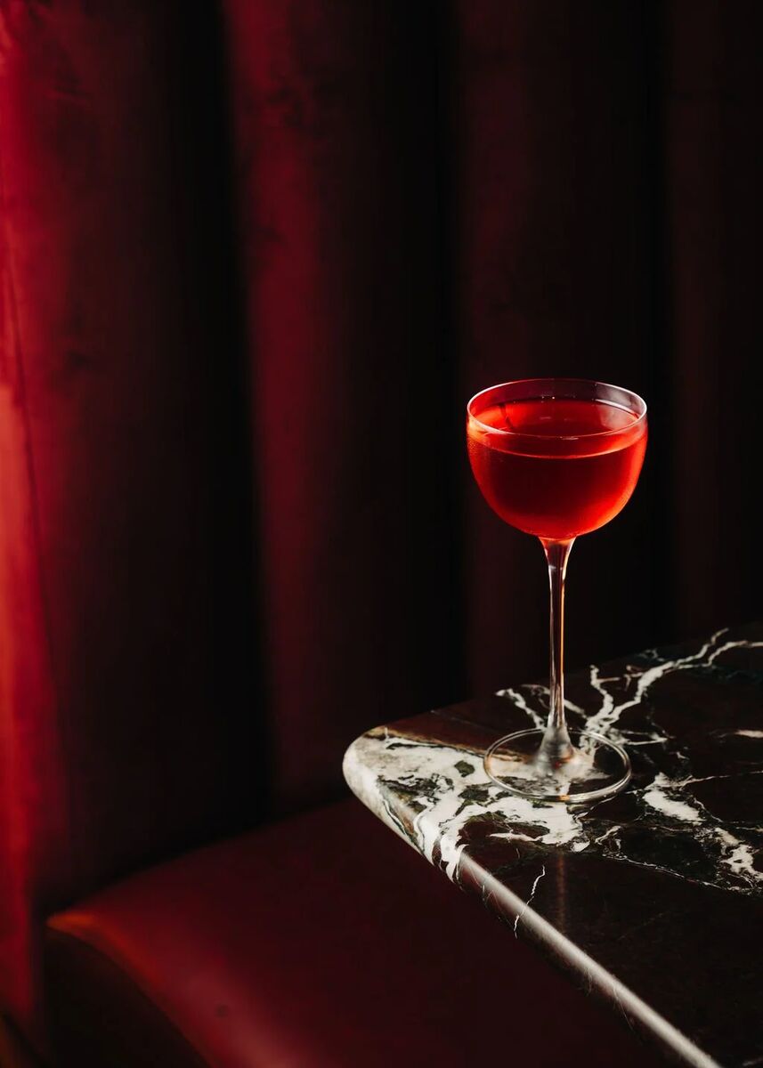 A cocktail on the bar