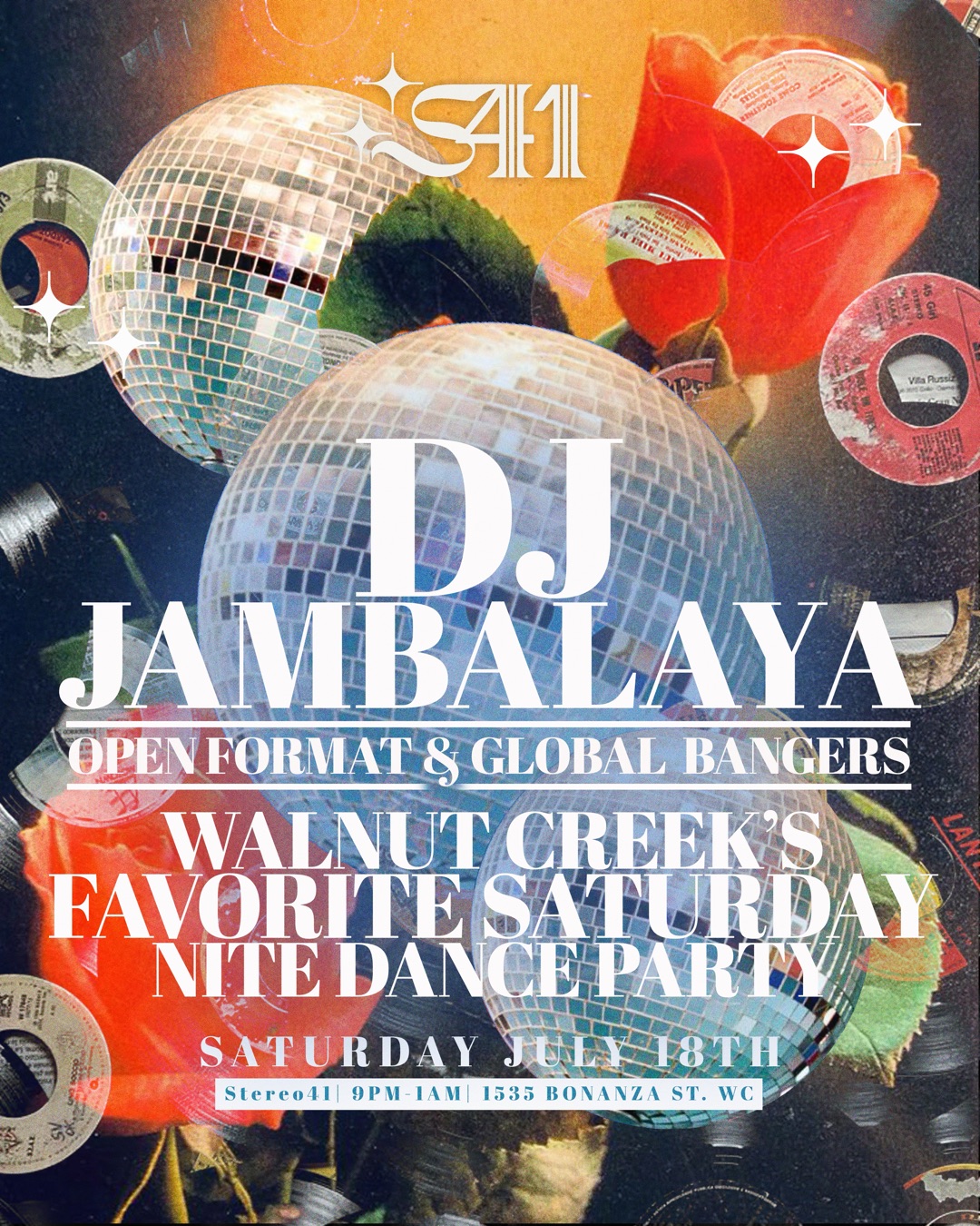 Event flyer for DJ Jambalaya